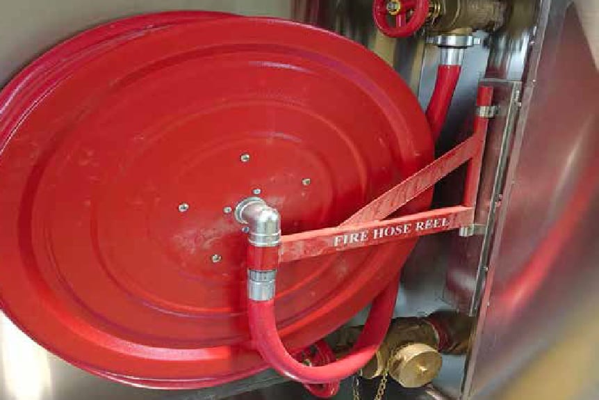 Fire hose reel installation