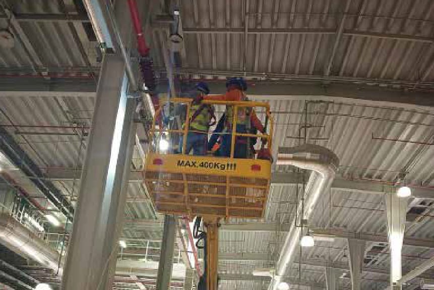 Overhead ductwork and mechanical services installation